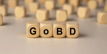 Holzbuchstaben die das Wort GoBD bilden