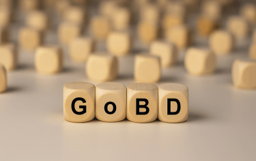 Holzbuchstaben die das Wort GoBD bilden